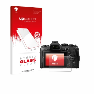 Parte frontale di una confezione del prodotto con il logo del marchio upscreen. Accanto è raffigurato il dispositivo Olympus O