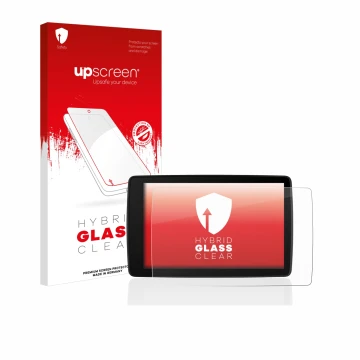 Parte frontale di una confezione del prodotto con il logo del marchio upscreen. Accanto è raffigurato il dispositivo BMW Motor