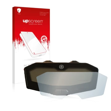 Parte frontale di una confezione del prodotto con il logo del marchio upscreen. Accanto è raffigurato il dispositivo Yamaha MT