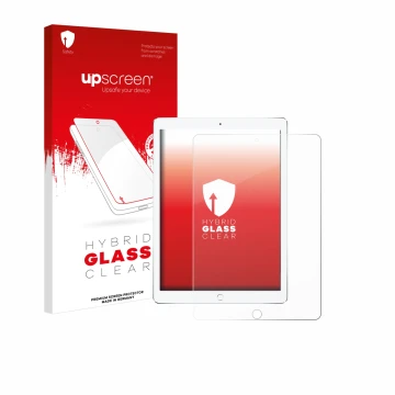 Parte frontale di una confezione del prodotto con il logo del marchio upscreen. Accanto è raffigurato il dispositivo Apple iPa