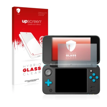 Parte frontale di una confezione del prodotto con il logo del marchio upscreen. Accanto è raffigurato il dispositivo Nikon Coo