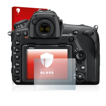 Parte frontale di una confezione del prodotto con il logo del marchio upscreen. Accanto è raffigurato il dispositivo Fujifilm 