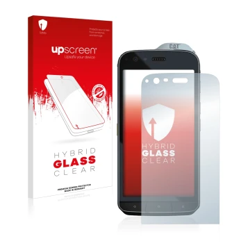 Parte frontale di una confezione del prodotto con il logo del marchio upscreen. Accanto è raffigurato il dispositivo Caterpill