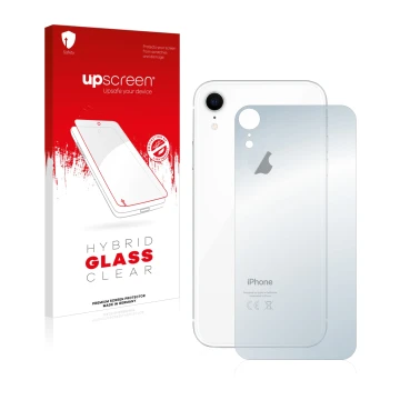Parte frontale di una confezione del prodotto con il logo del marchio upscreen. Accanto è raffigurato il dispositivo Apple iPh