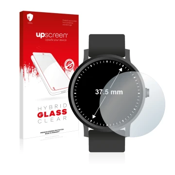 Parte frontale di una confezione del prodotto con il logo del marchio upscreen. Accanto è raffigurato il dispositivo Orologi (