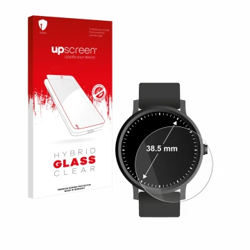 Parte frontale di una confezione del prodotto con il logo del marchio upscreen. Accanto è raffigurato il dispositivo Orologi (