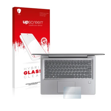 Parte frontale di una confezione del prodotto con il logo del marchio upscreen. Accanto è raffigurato il dispositivo Lenovo Id