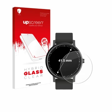 Parte frontale di una confezione del prodotto con il logo del marchio upscreen. Accanto è raffigurato il dispositivo Orologi (