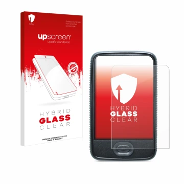 Parte frontale di una confezione del prodotto con il logo del marchio upscreen. Accanto è raffigurato il dispositivo Dexcom G6