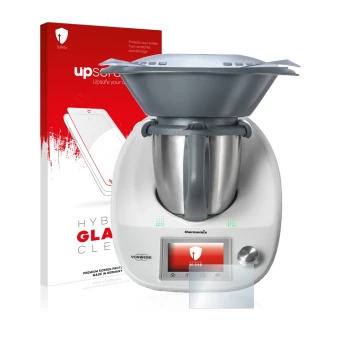 Parte frontale di una confezione del prodotto con il logo del marchio upscreen. Accanto è raffigurato il dispositivo Vorwerk B