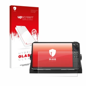 Parte frontale di una confezione del prodotto con il logo del marchio upscreen. Accanto è raffigurato il dispositivo Lowrance 