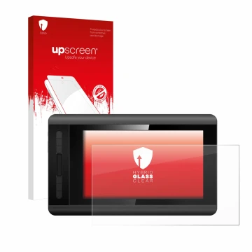 Parte frontale di una confezione del prodotto con il logo del marchio upscreen. Accanto è raffigurato il dispositivo XP-Pen Ar