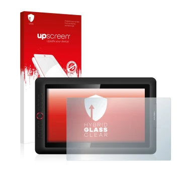 Parte frontale di una confezione del prodotto con il logo del marchio upscreen. Accanto è raffigurato il dispositivo XP-Pen Ar