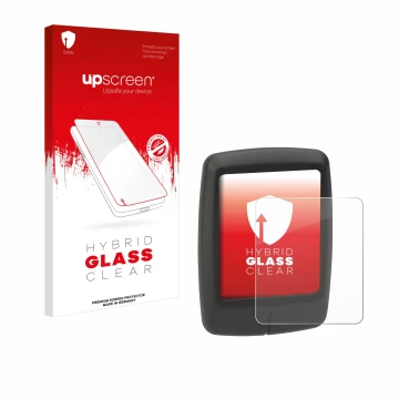Parte frontale di una confezione del prodotto con il logo del marchio upscreen. Accanto è raffigurato il dispositivo Specializ