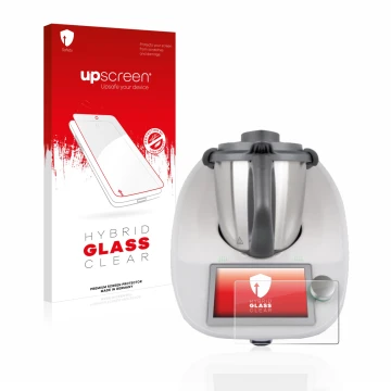 Parte frontale di una confezione del prodotto con il logo del marchio upscreen. Accanto è raffigurato il dispositivo Vorwerk B