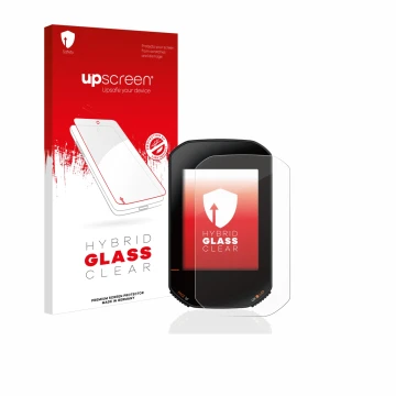 Parte frontale di una confezione del prodotto con il logo del marchio upscreen. Accanto è raffigurato il dispositivo Bryton Ri