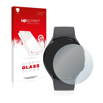 Parte frontale di una confezione del prodotto con il logo del marchio upscreen. Accanto è raffigurato il dispositivo Garmin Fe