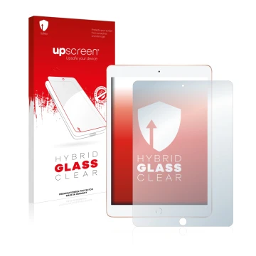Parte frontale di una confezione del prodotto con il logo del marchio upscreen. Accanto è raffigurato il dispositivo Apple iPa