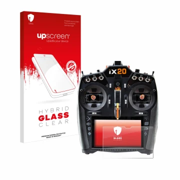 Parte frontale di una confezione del prodotto con il logo del marchio upscreen. Accanto è raffigurato il dispositivo Spektrum 