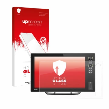 Parte frontale di una confezione del prodotto con il logo del marchio upscreen. Accanto è raffigurato il dispositivo Humminbir