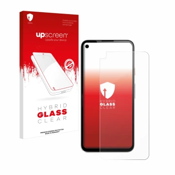 Parte frontale di una confezione del prodotto con il logo del marchio upscreen. Accanto è raffigurato il dispositivo Google Pi