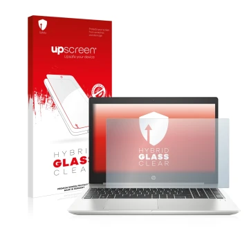 Parte frontale di una confezione del prodotto con il logo del marchio upscreen. Accanto è raffigurato il dispositivo HP ProBoo