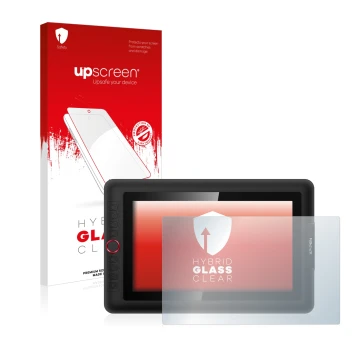Parte frontale di una confezione del prodotto con il logo del marchio upscreen. Accanto è raffigurato il dispositivo XP-Pen Ar