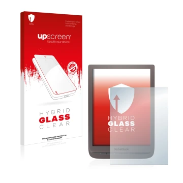 Parte frontale di una confezione del prodotto con il logo del marchio upscreen. Accanto è raffigurato il dispositivo PocketBoo