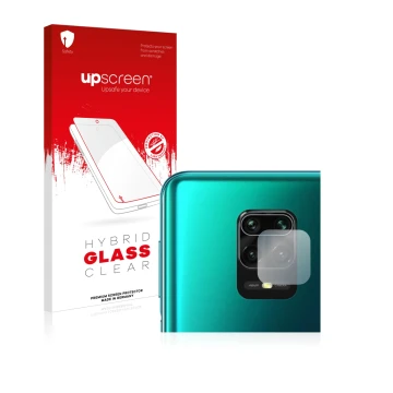 Parte frontale di una confezione del prodotto con il logo del marchio upscreen. Accanto è raffigurato il dispositivo Xiaomi Re