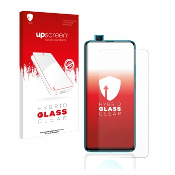 Parte frontale di una confezione del prodotto con il logo del marchio upscreen. Accanto è raffigurato il dispositivo Xiaomi Po