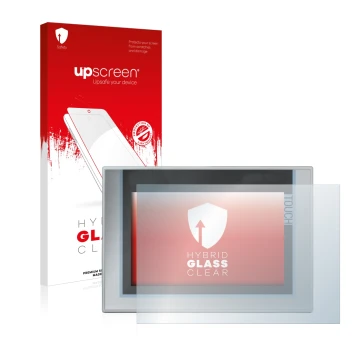 Parte frontale di una confezione del prodotto con il logo del marchio upscreen. Accanto è raffigurato il dispositivo Siemens S
