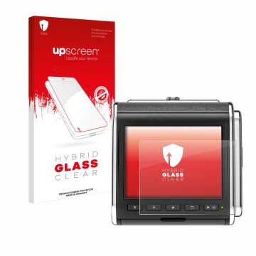 Parte frontale di una confezione del prodotto con il logo del marchio upscreen. Accanto è raffigurato il dispositivo Hasselbla