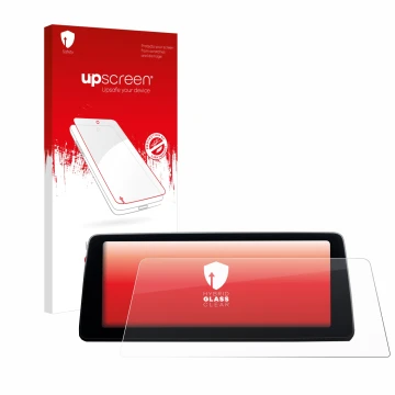 Parte frontale di una confezione del prodotto con il logo del marchio upscreen. Accanto è raffigurato il dispositivo BMW 7 G11