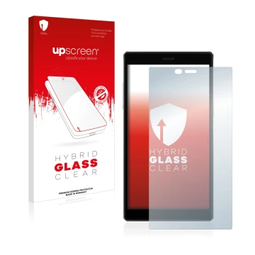 Parte frontale di una confezione del prodotto con il logo del marchio upscreen. Accanto è raffigurato il dispositivo GlocalMe 