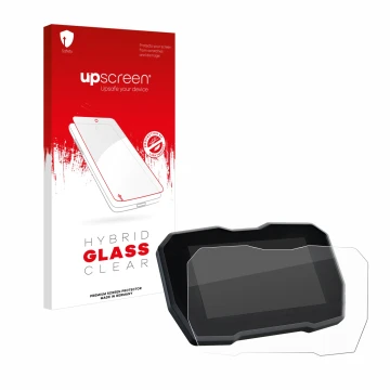 Parte frontale di una confezione del prodotto con il logo del marchio upscreen. Accanto è raffigurato il dispositivo Ducati St