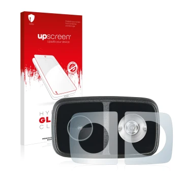 Parte frontale di una confezione del prodotto con il logo del marchio upscreen. Accanto è raffigurato il dispositivo Cycliq Fl