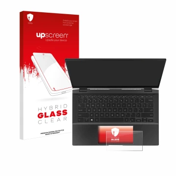 Parte frontale di una confezione del prodotto con il logo del marchio upscreen. Accanto è raffigurato il dispositivo ASUS ZenB