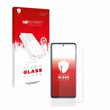 Parte frontale di una confezione del prodotto con il logo del marchio upscreen. Accanto è raffigurato il dispositivo Xiaomi Po