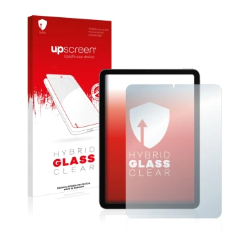 Parte frontale di una confezione del prodotto con il logo del marchio upscreen. Accanto è raffigurato il dispositivo Apple iPa
