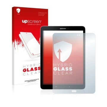 Parte frontale di una confezione del prodotto con il logo del marchio upscreen. Accanto è raffigurato il dispositivo Samsung G