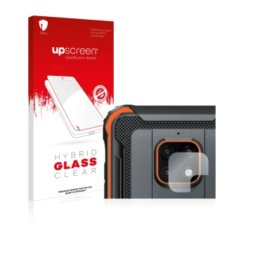 Parte frontale di una confezione del prodotto con il logo del marchio upscreen. Accanto è raffigurato il dispositivo Blackview