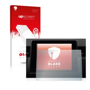 Parte frontale di una confezione del prodotto con il logo del marchio upscreen. Accanto è raffigurato il dispositivo Renault Z