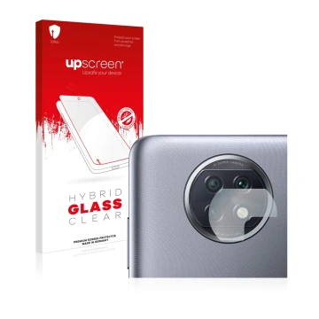 Parte frontale di una confezione del prodotto con il logo del marchio upscreen. Accanto è raffigurato il dispositivo Xiaomi Re