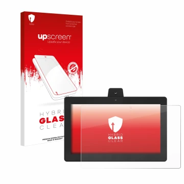 Parte frontale di una confezione del prodotto con il logo del marchio upscreen. Accanto è raffigurato il dispositivo GloryStar