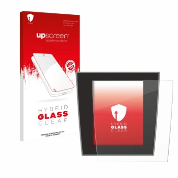 Parte frontale di una confezione del prodotto con il logo del marchio upscreen. Accanto è raffigurato il dispositivo Porsche T