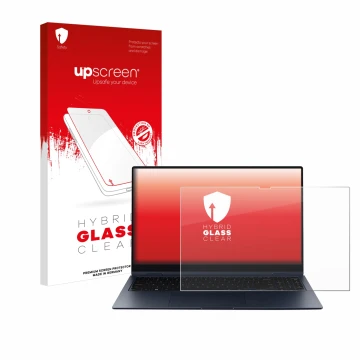 Parte frontale di una confezione del prodotto con il logo del marchio upscreen. Accanto è raffigurato il dispositivo Samsung G