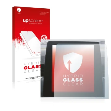 Parte frontale di una confezione del prodotto con il logo del marchio upscreen. Accanto è raffigurato il dispositivo Renault Z