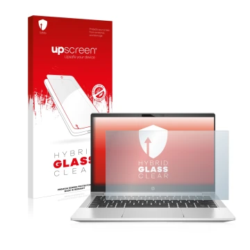 Parte frontale di una confezione del prodotto con il logo del marchio upscreen. Accanto è raffigurato il dispositivo HP ProBoo
