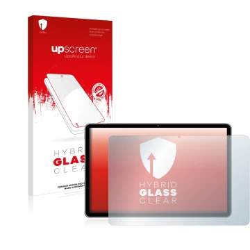 Parte frontale di una confezione del prodotto con il logo del marchio upscreen. Accanto è raffigurato il dispositivo Huawei Ma