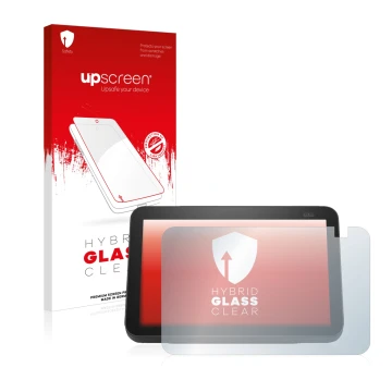 Parte frontale di una confezione del prodotto con il logo del marchio upscreen. Accanto è raffigurato il dispositivo Amazon Ec